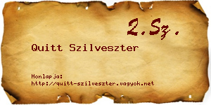 Quitt Szilveszter névjegykártya